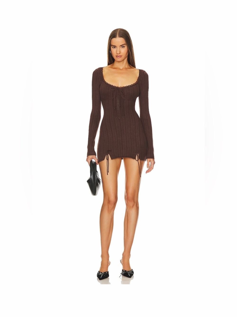 Guizio Dainty Brown Knit Dress